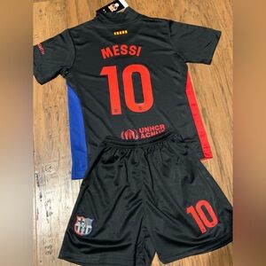 Messi Barc Youth Medium 26 Black Red Soccer Jersey Set - 2 Piece Kit